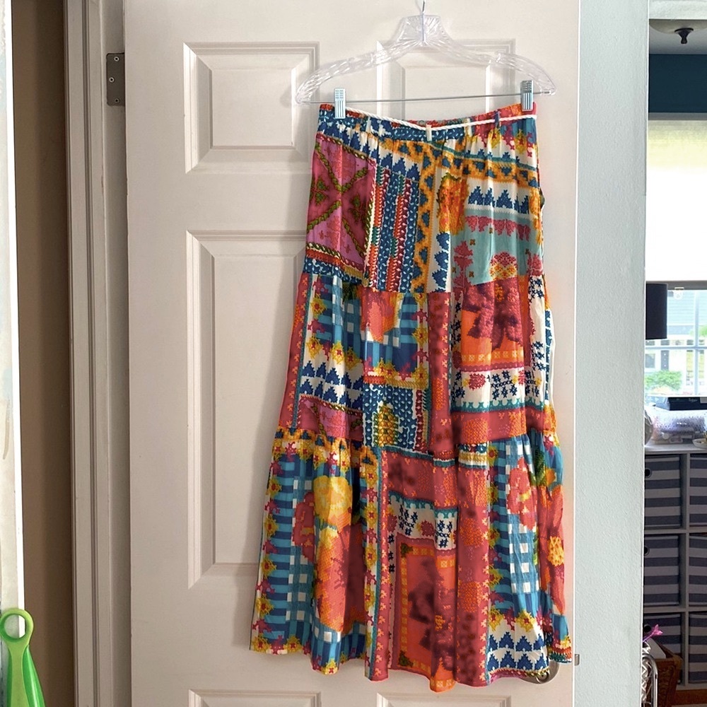 Christian Siriano Summer Maxi Skirt Small, Tropical print WITH POCKETS!